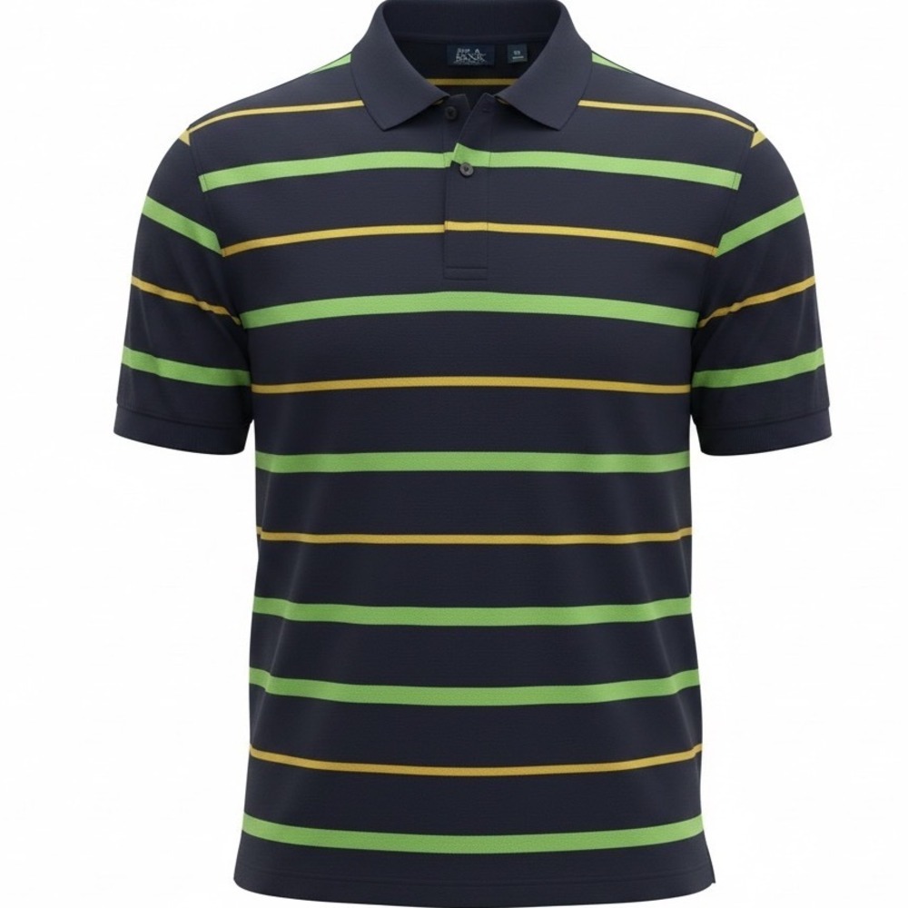 Jos A Bank Travelers Collection Polo Shirt‎ Mens XL Navy Striped Performance NEW